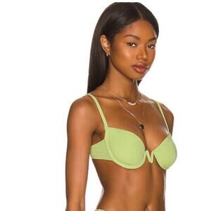 NEW L*SPACE Nico Bikini Top Size Small Martine Light Green NWOT Swim Beach